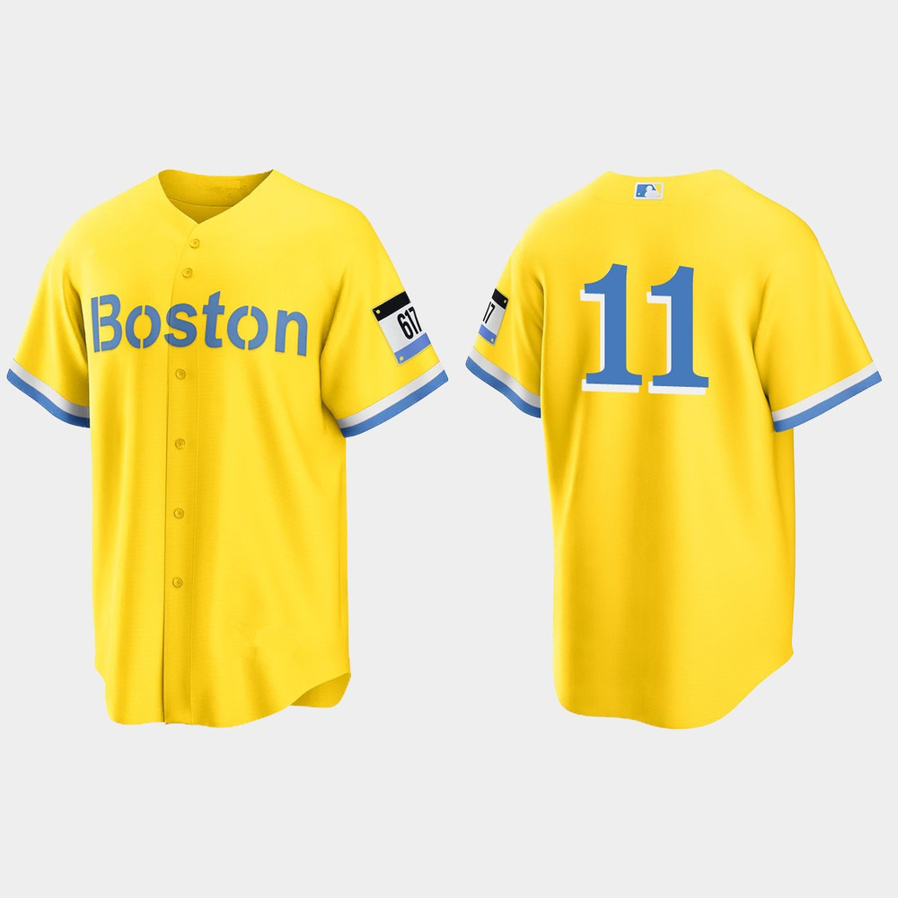 Boston Red Sox Rafael Devers 2021 City Connect Replica Jersey - Gold Light Blue.jpg