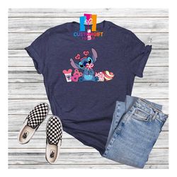 stitch shirt, disney valentines day shirt, love stitch shirt, heart tee, happy valentine's day, couple shirt, valentine