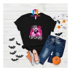 boo you whore t-shirt, mean girls halloween shirt, scream movie shirt, horror movie t-shirt, funny halloween shirts, hor