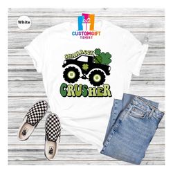 shamrock crasher shirt, st. patrick day shirt, truck shirt, four leaves clover, lucky shirt, irish shirt, funny festival