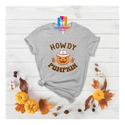 howdy pumpkin t-shirt, retro halloween shirt, country shirt, peace sign t-shirt, western shirt, fall season shirt, cowgi