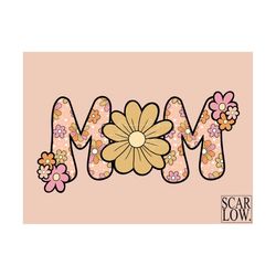 Floral Mom PNG-Retro Summer Sublimation Design Download-Floral mama png, spring mama png, mom sublimation, hippie mama p