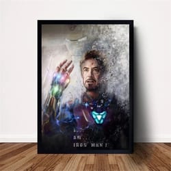 iron man avengers movie poster canvas wall art home decor (no frame)