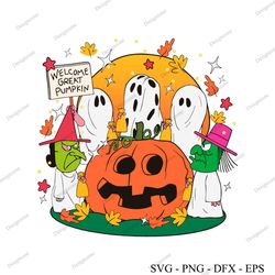 welcome great pumpkin funny halloween svg file for cricut