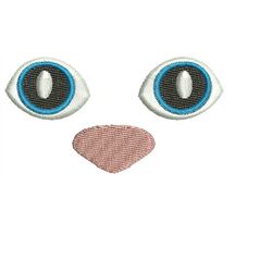 set: eye 2 sizes, nose 2 sizes,  machine embroidery designs, instantly download