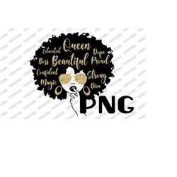 Afro Queen PNG for Sublimation, Black Queen, Afro, Afro Lady, Afro Woman, Black Pride instant download PNG