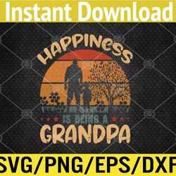 Happiness Is Being Grandpa Father's Day Svg, Eps, Png, Dxf, Digital Download