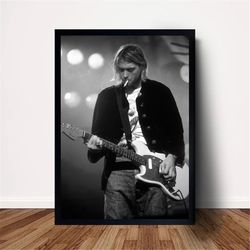 kurt cobain music poster canvas wall art home decor (no frame)