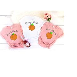 peachy bride shirt,bride's peaches tee,peach theme bachelorette party shirts,bride to be tee,matching bridesmaid tees,cu