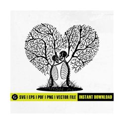 skull lovers svg | skull couple svg | tree of life svg | tree svg | skeleton svg | dead love svg | gothic decal shirt gr