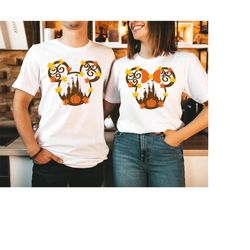 fall minnie ear tee,fall mickey ear,disney fall couple tee,halloween disney ear shirt,mickey autumn tee,magic kingdom sh