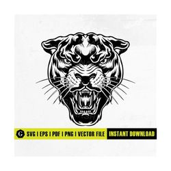 panther head svg | black panther svg | panther face svg | big cat svg | wild animals svg files for cricut and silhouette