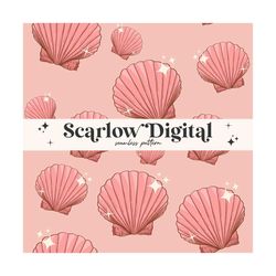 Sea Shells Seamless Pattern-Beachy Sublimation Digital Design Download-summer seamless, tropical seamless, trendy seamle