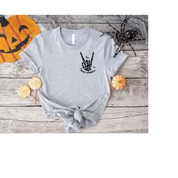 cute stay spooky skeleton hands shirt,womens halloween shirt,funny halloween outfit,fall tee,skull shirt,spooky season