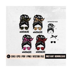 bundle mom life svg files | messy bun mom svg | mom life svg | momlife svg | bun mom life svg | mom svg | gift for wife