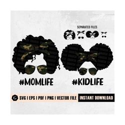 camo afro mom life kid life svg file | afro mom svg | mom life kid life png | afro svg | mom life svg | mom skull svg |