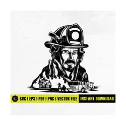 fire fighter dad svg | fire fighter scene svg | firefighter svg | fireman svg | fire truck cut file | clipart png dxf jp
