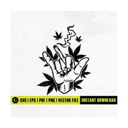 shaka hand holding weed joint svg | weed svg | cannabis svg | blunt joint svg | marijuana svg | smoking weed svg | weed
