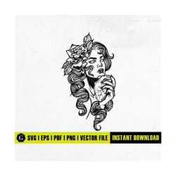 woman holding heart svg files | witchy svg | anatomical heart svg file for cricut and silhouette | tattoo stencil tatto