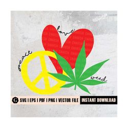 peace love weed svg | peace love svg | peace sign | sativa and indica | canabis leaf svg | cannabis svg | rasta shirt |