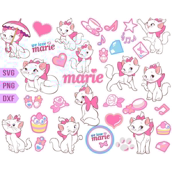 Disney Aristocats SVG Bundle, Marie svg, Cats svg, Cat svg, - Inspire ...