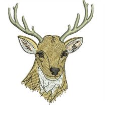 deer head machine embroidery design 2 inch hat size available
