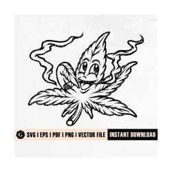 smoking cannabis leaf svg | smoking marijuana svg | smoking canabis svg | smoking weed svg | 420 svg | cannabis joint sv