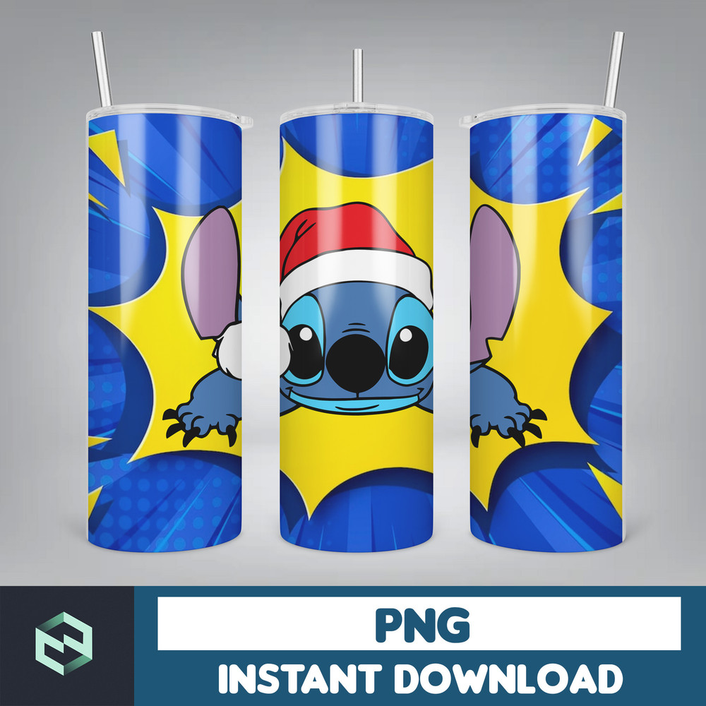 Christmas Stitch Tumbler Wrap, Stitch Sublimation Designs, 20 oz Skinny Tumbler PNG Sublimation, Stitch Tumbler Wrap PNG (33).jpg