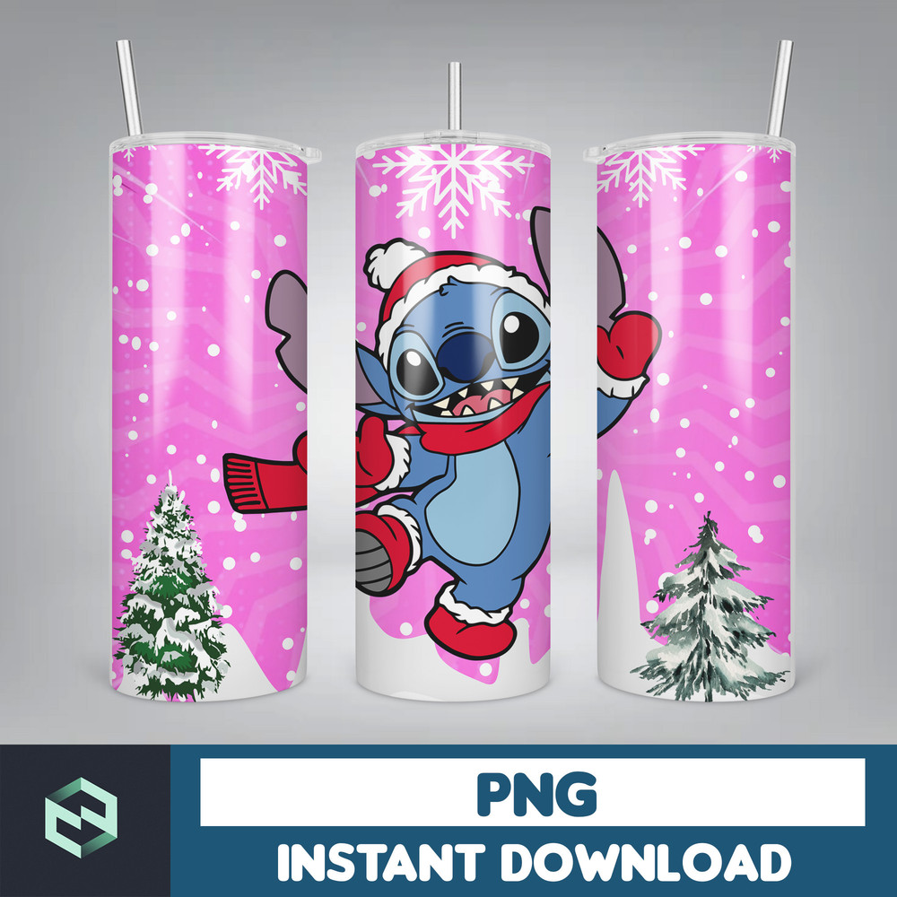 Christmas Stitch Tumbler Wrap, Stitch Sublimation Designs, 20 oz Skinny Tumbler PNG Sublimation, Stitch Tumbler Wrap PNG (36).jpg