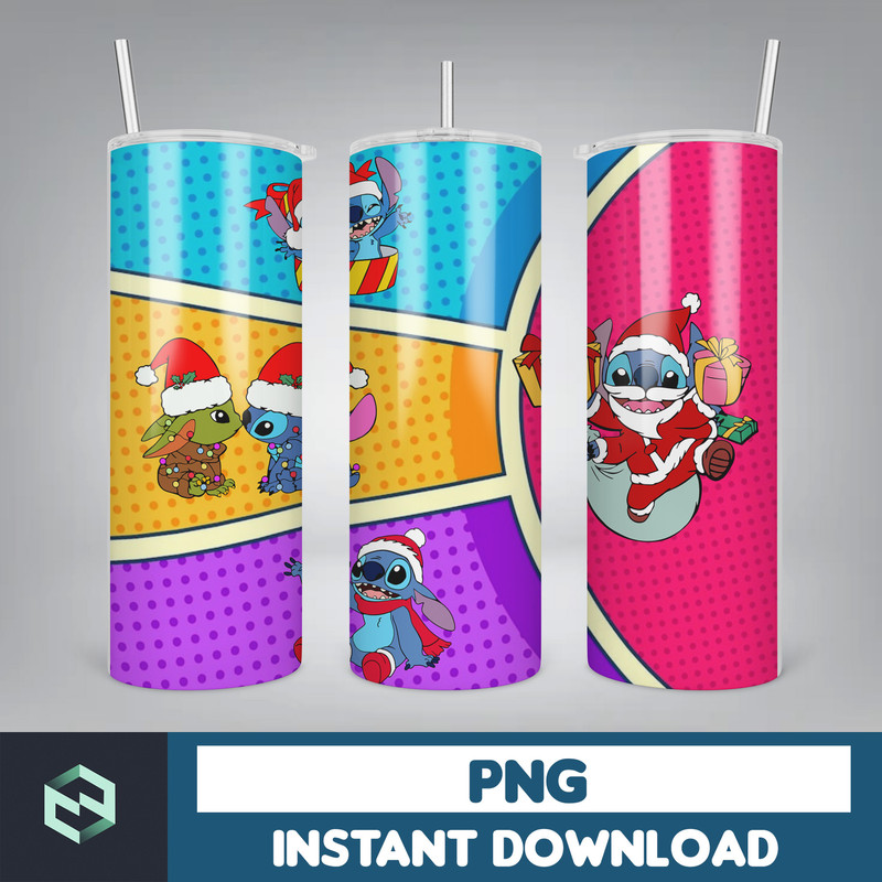 Christmas Stitch Tumbler Wrap, Stitch Sublimation Designs, 20 oz Skinny Tumbler PNG Sublimation, Stitch Tumbler Wrap PNG (41).jpg