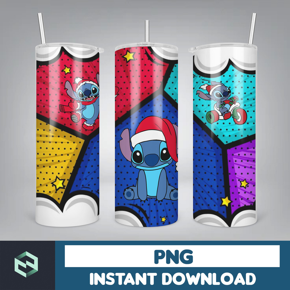 Christmas Stitch Tumbler Wrap, Stitch Sublimation Designs, 20 oz Skinny Tumbler PNG Sublimation, Stitch Tumbler Wrap PNG (44).jpg
