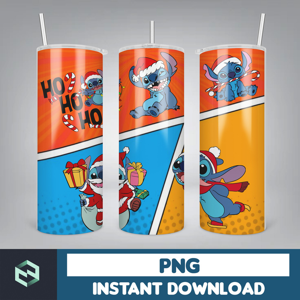 Christmas Stitch Tumbler Wrap, Stitch Sublimation Designs, 20 oz Skinny Tumbler PNG Sublimation, Stitch Tumbler Wrap PNG (66).jpg