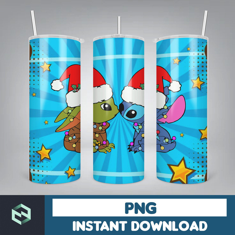 Christmas Stitch Tumbler Wrap, Stitch Sublimation Designs, 20 oz Skinny Tumbler PNG Sublimation, Stitch Tumbler Wrap PNG (68).jpg
