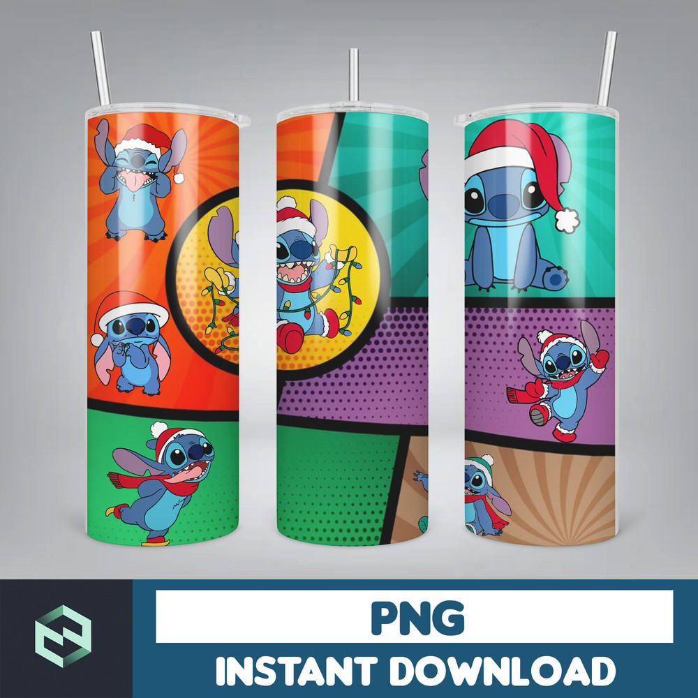 Christmas Stitch Tumbler Wrap, Stitch Sublimation Designs, 20 oz Skinny Tumbler PNG Sublimation, Stitch Tumbler Wrap PNG (72).jpg