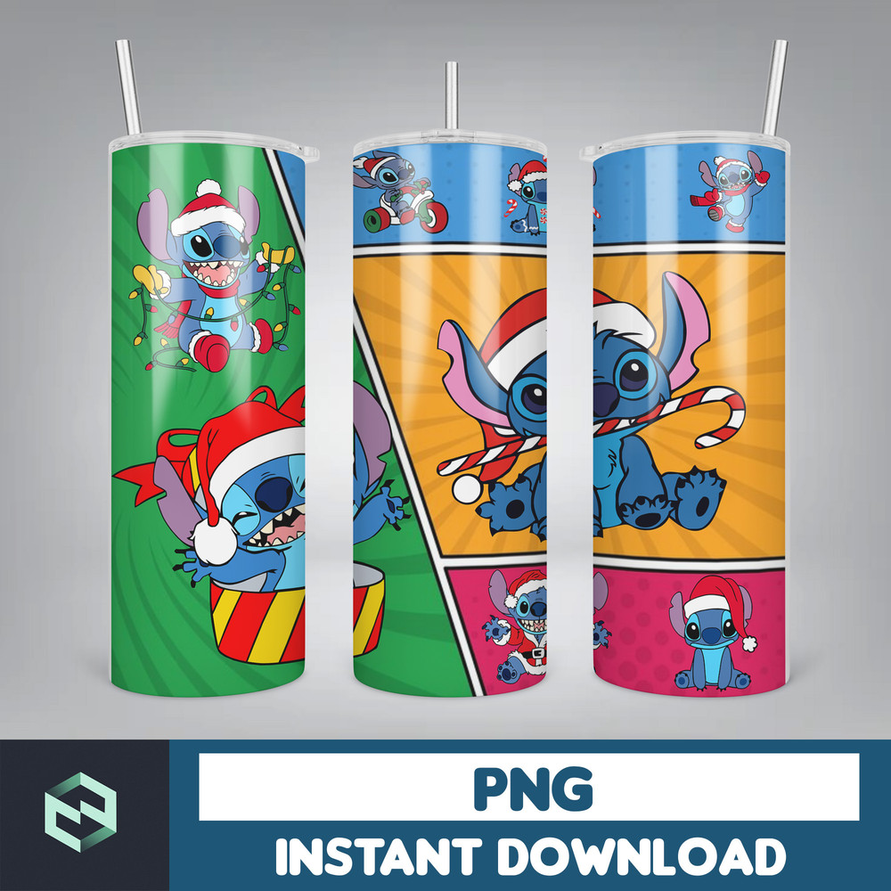 Christmas Stitch Tumbler Wrap, Stitch Sublimation Designs, 20 oz Skinny Tumbler PNG Sublimation, Stitch Tumbler Wrap PNG (73).jpg