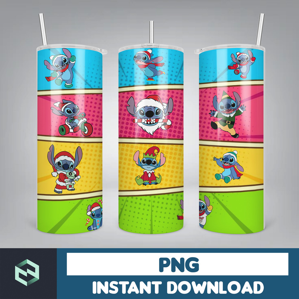 Christmas Stitch Tumbler Wrap, Stitch Sublimation Designs, 20 oz Skinny Tumbler PNG Sublimation, Stitch Tumbler Wrap PNG (75).jpg