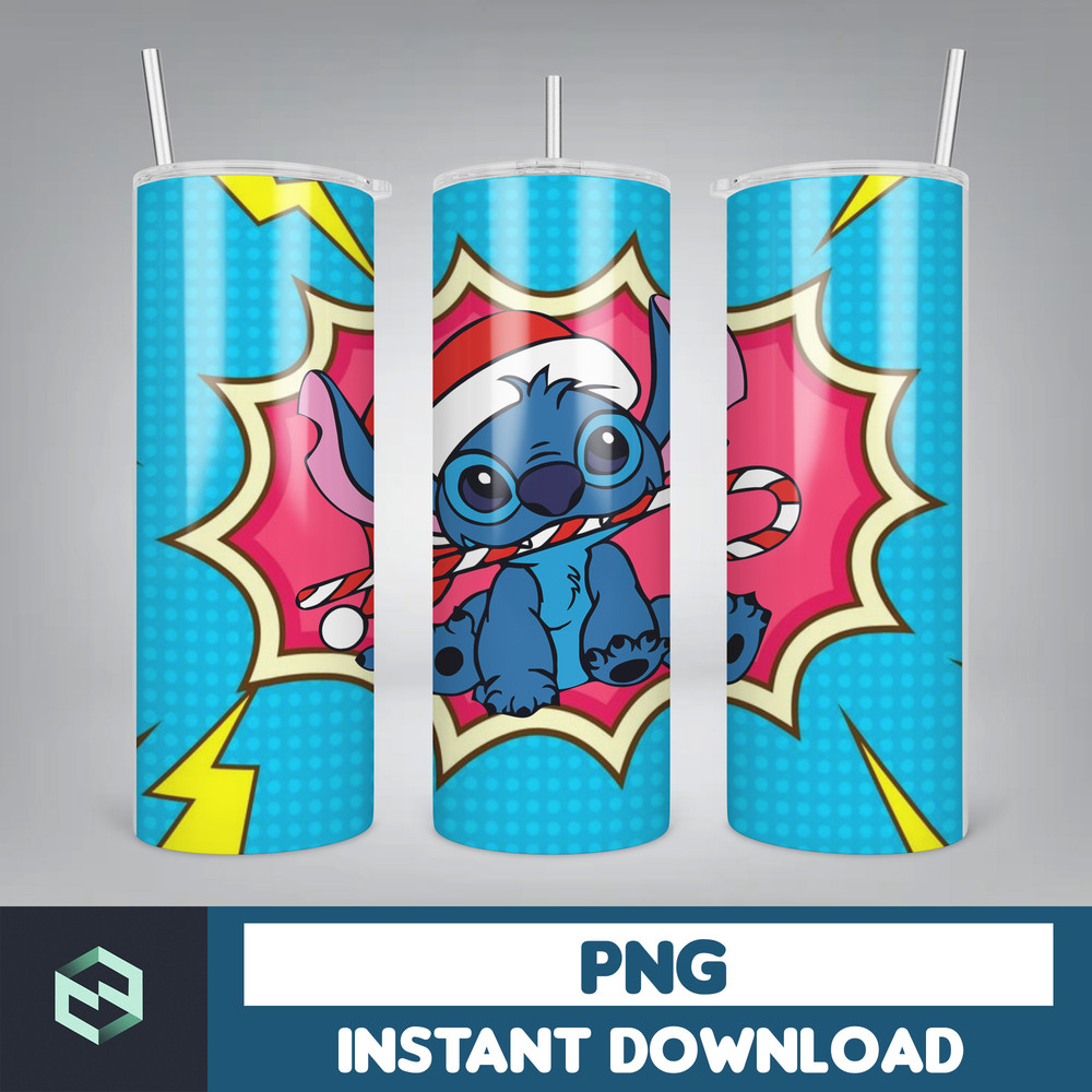 Christmas Stitch Tumbler Wrap, Stitch Sublimation Designs, 20 oz Skinny Tumbler PNG Sublimation, Stitch Tumbler Wrap PNG (78).jpg