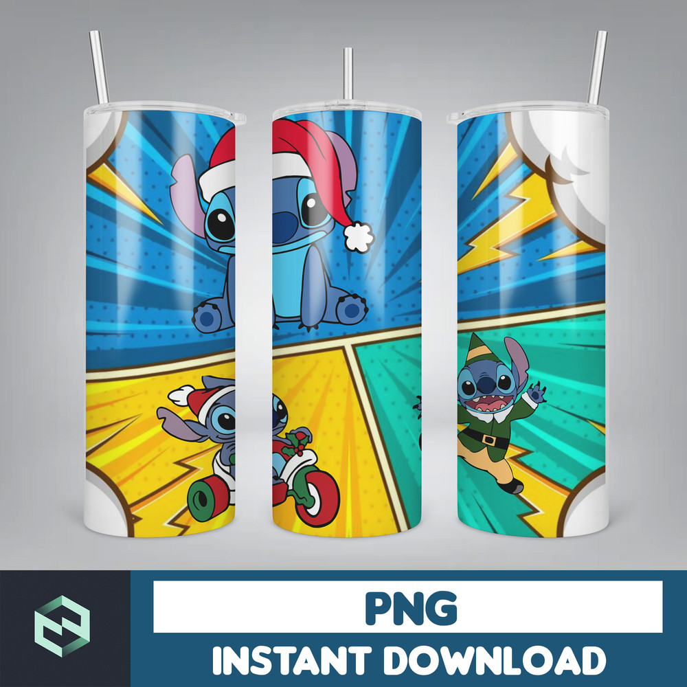 Christmas Stitch Tumbler Wrap, Stitch Sublimation Designs, 20 oz Skinny Tumbler PNG Sublimation, Stitch Tumbler Wrap PNG (79).jpg
