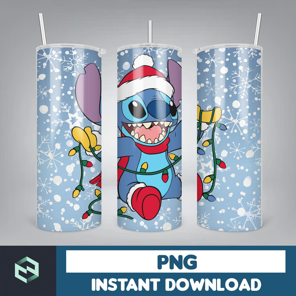 Christmas Stitch Tumbler Wrap, Stitch Sublimation Designs, 20 oz Skinny Tumbler PNG Sublimation, Stitch Tumbler Wrap PNG (82).jpg