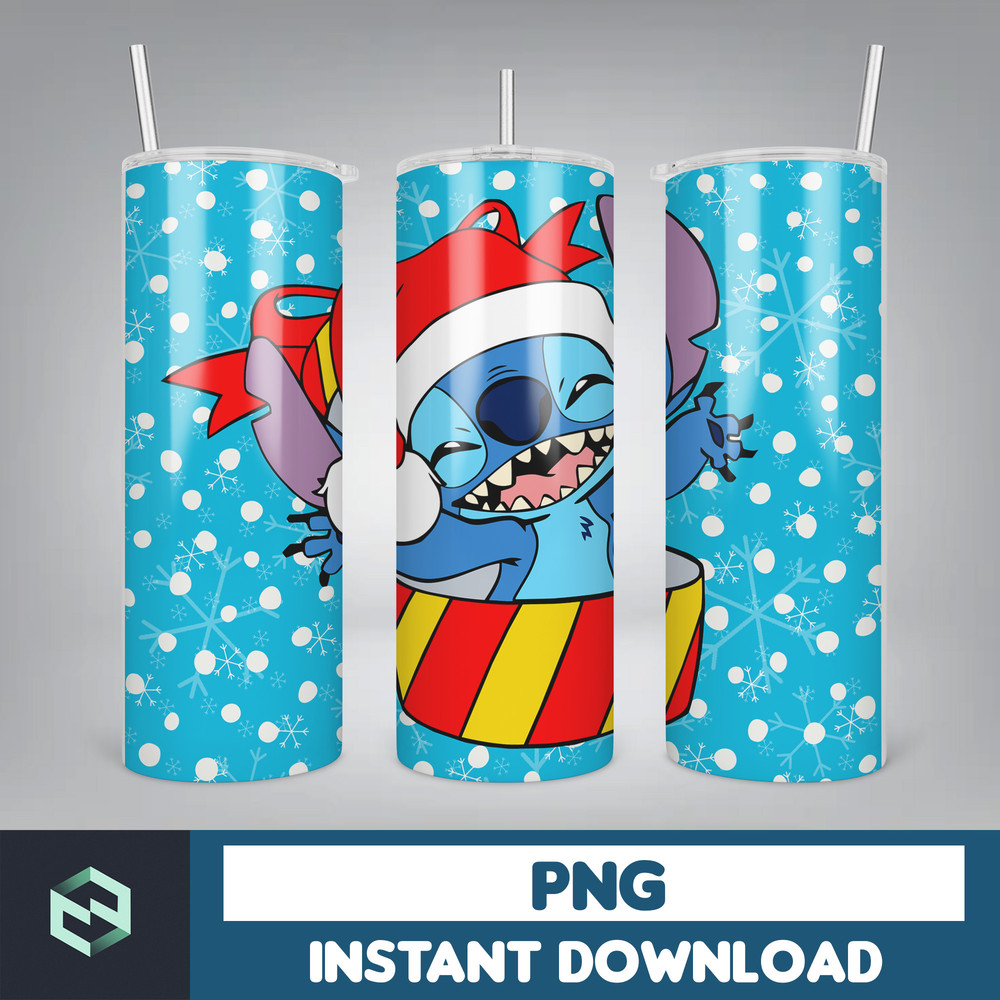 Christmas Stitch Tumbler Wrap, Stitch Sublimation Designs, 20 oz Skinny Tumbler PNG Sublimation, Stitch Tumbler Wrap PNG (85).jpg