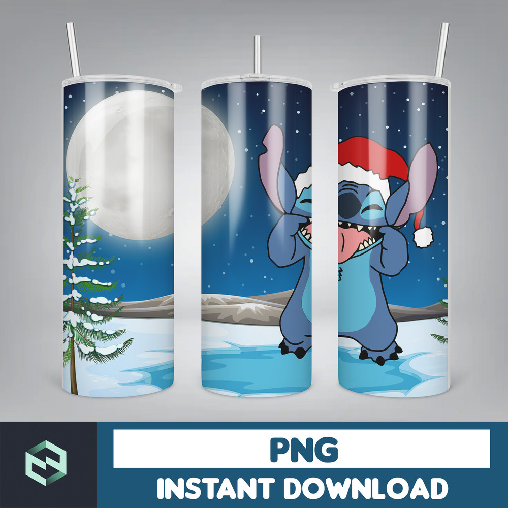 Christmas Stitch Tumbler Wrap, Stitch Sublimation Designs, 20 oz Skinny Tumbler PNG Sublimation, Stitch Tumbler Wrap PNG (91).jpg