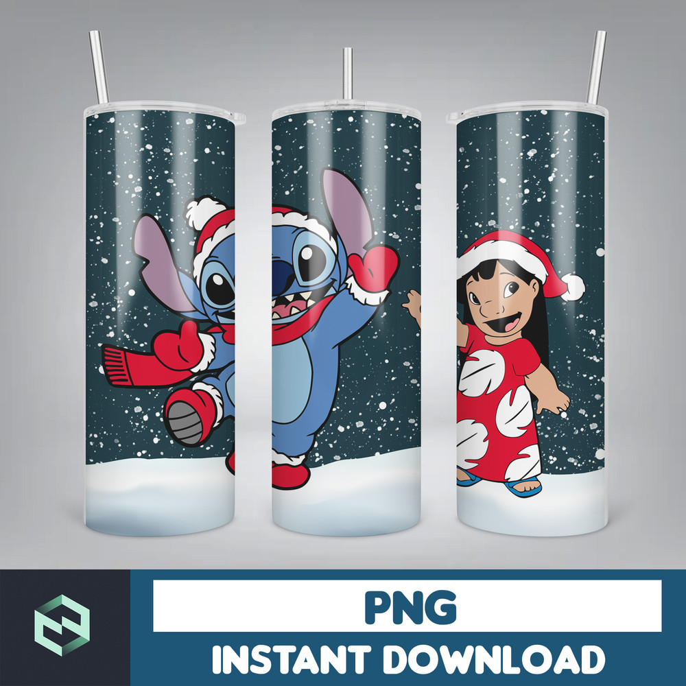 Christmas Stitch Tumbler Wrap, Stitch Sublimation Designs, 20 oz Skinny Tumbler PNG Sublimation, Stitch Tumbler Wrap PNG (93).jpg