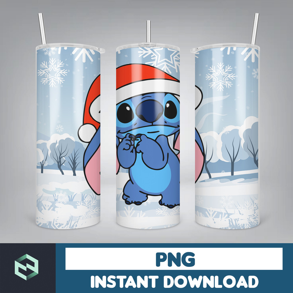 Christmas Stitch Tumbler Wrap, Stitch Sublimation Designs, 20 oz Skinny Tumbler PNG Sublimation, Stitch Tumbler Wrap PNG (96).jpg