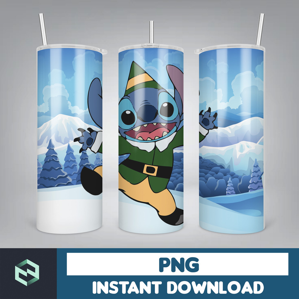 Christmas Stitch Tumbler Wrap, Stitch Sublimation Designs, 20 oz Skinny Tumbler PNG Sublimation, Stitch Tumbler Wrap PNG (104).jpg