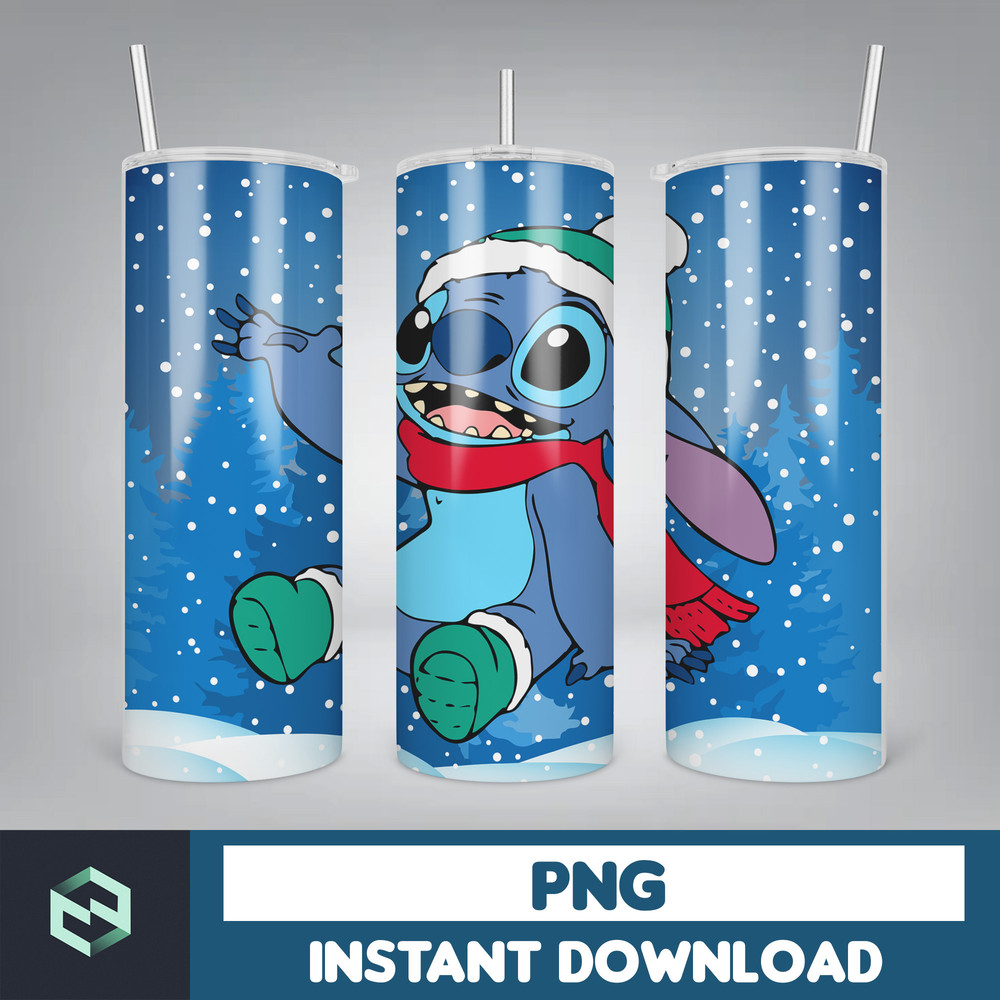 Christmas Stitch Tumbler Wrap, Stitch Sublimation Designs, 20 oz Skinny Tumbler PNG Sublimation, Stitch Tumbler Wrap PNG (106).jpg