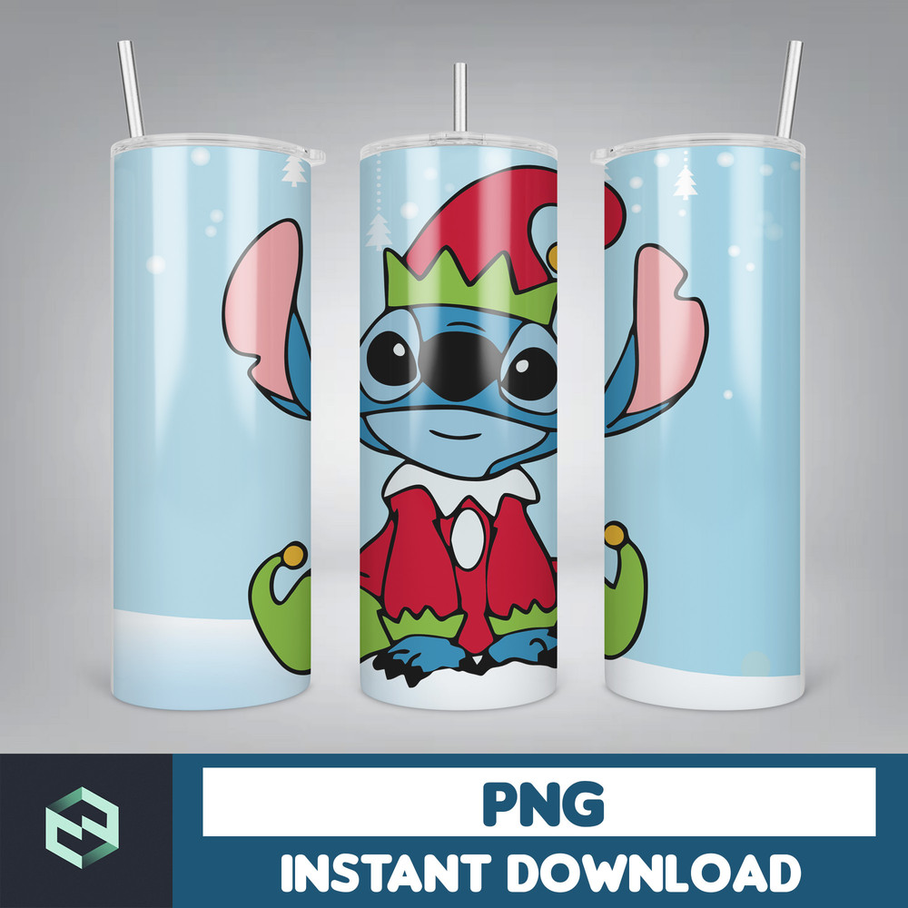 Christmas Stitch Tumbler Wrap, Stitch Sublimation Designs, 20 oz Skinny Tumbler PNG Sublimation, Stitch Tumbler Wrap PNG (109).jpg