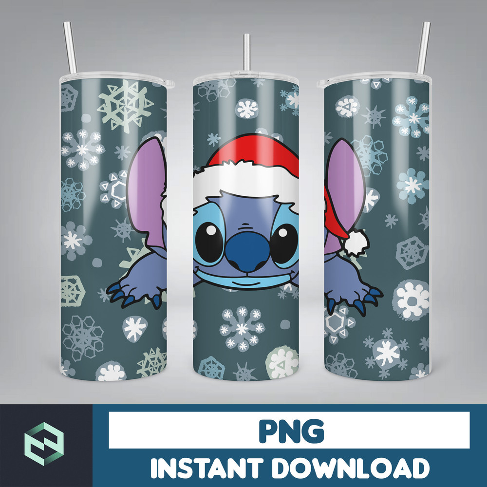 Christmas Stitch Tumbler Wrap, Stitch Sublimation Designs, 20 oz Skinny Tumbler PNG Sublimation, Stitch Tumbler Wrap PNG (112).jpg