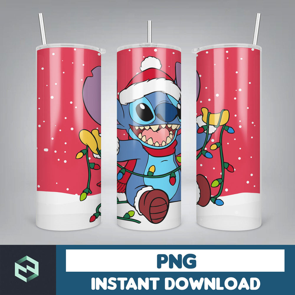 Christmas Stitch Tumbler Wrap, Stitch Sublimation Designs, 20 oz Skinny Tumbler PNG Sublimation, Stitch Tumbler Wrap PNG (113).jpg
