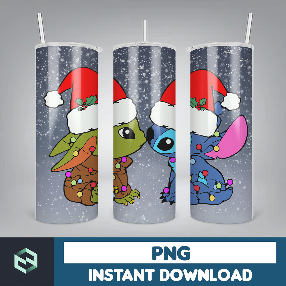 Christmas Stitch Tumbler Wrap, Stitch Sublimation Designs, 20 oz Skinny Tumbler PNG Sublimation, Stitch Tumbler Wrap PNG (115).jpg