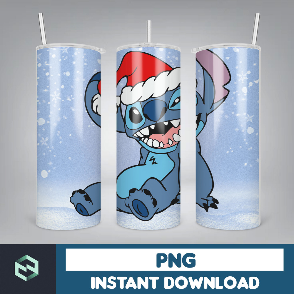 Christmas Stitch Tumbler Wrap, Stitch Sublimation Designs, 20 oz Skinny Tumbler PNG Sublimation, Stitch Tumbler Wrap PNG (121).jpg